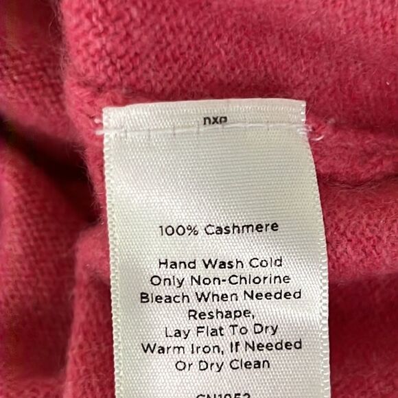 TALBOTS Pure Cashmere Sweater Small Hot Pink EUC - Picture 5 of 5